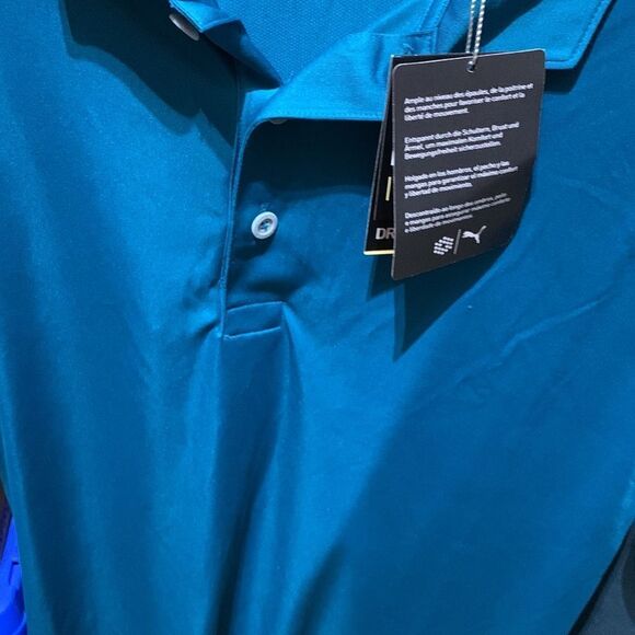 Puma Size Small Drycell short sleeve polo. Color: ocean depths - Picture 10 of 10